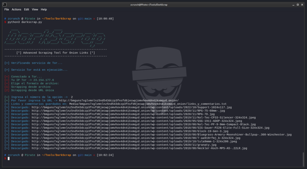 Scraping en la darknet